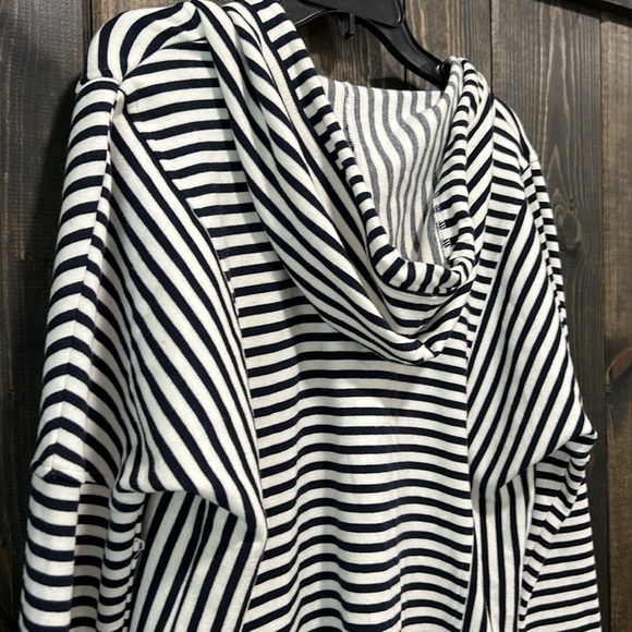 Jane & Delancey Striped Hoodie L Nautical Sweater Casual All Seasons Boho Crop - Picture 6 of 9